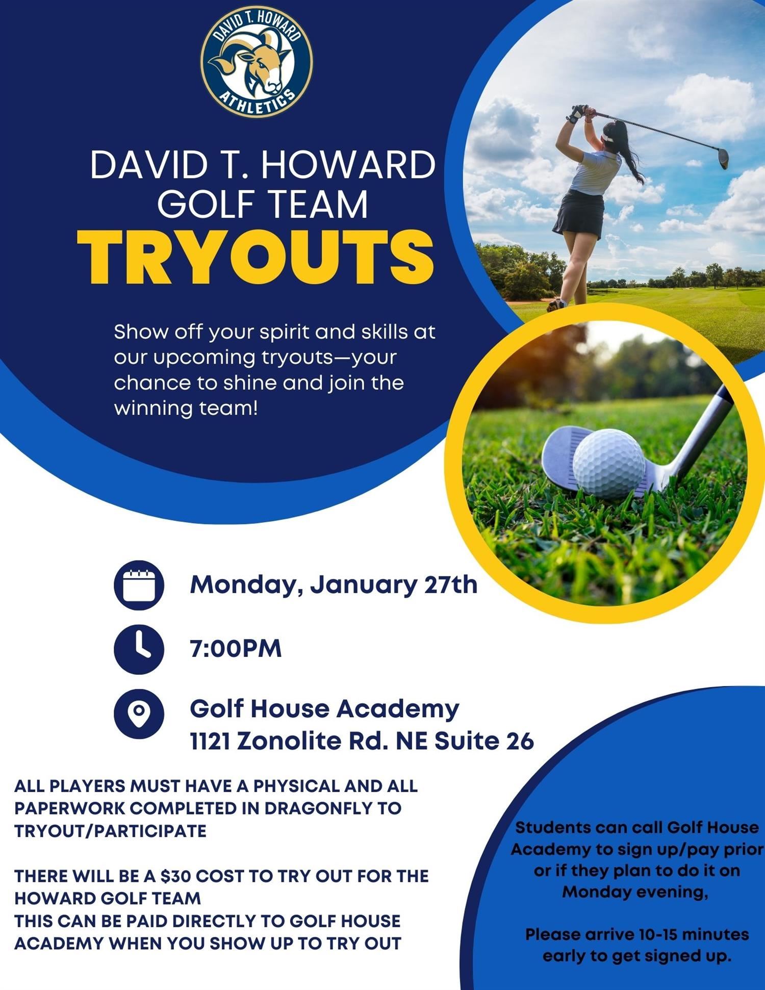 2024-25 Golf Tryouts